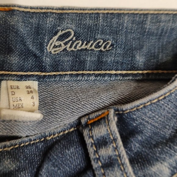 Mango MNG Bianca Jeans Straight Medium Wash Size 4 Low Rise - Picture 8 of 15